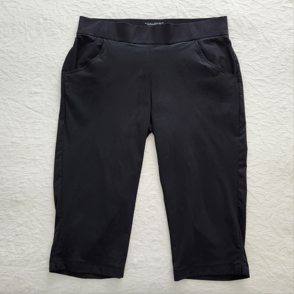 Columbia Omni-Shield Black Cropped Pull-On Pants With Hand Pockets, Size Large - Picture 13 of 15